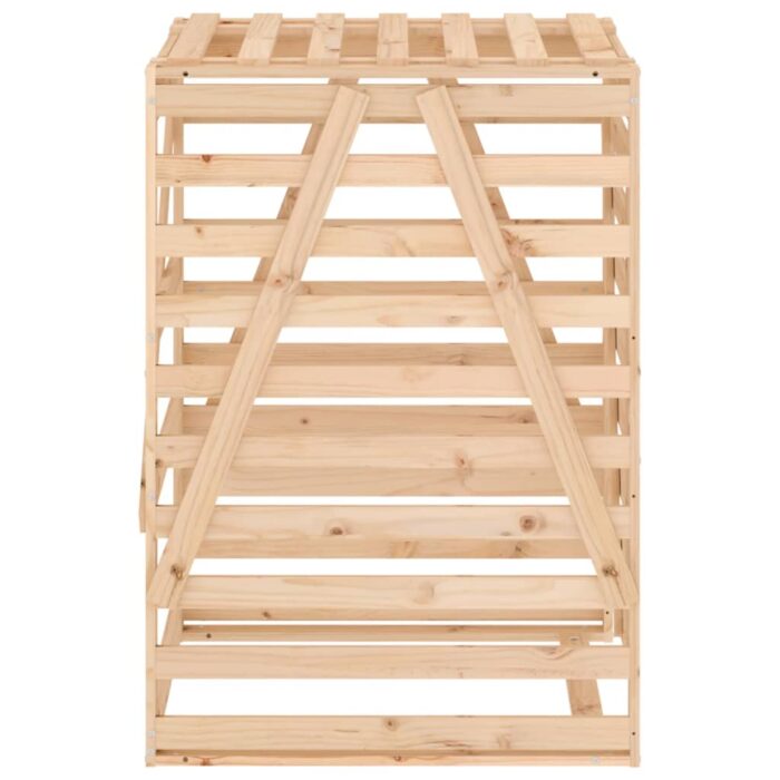 Abri pour poubelle sur roulettes 84x90x128,5 cm bois massif pin – Image 5