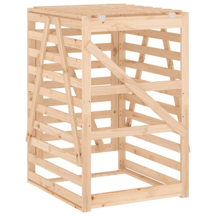 Abri pour poubelle sur roulettes 84x90x128,5 cm bois massif pin – Image 6
