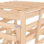 Abri pour poubelle sur roulettes 84x90x128,5 cm bois massif pin – Image 7