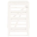Abri pour poubelle sur roulettes blanc bois massif de pin – Image 3