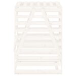 Abri pour poubelle sur roulettes blanc bois massif de pin – Image 5