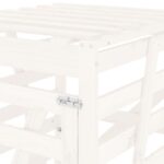 Abri pour poubelle sur roulettes blanc bois massif de pin – Image 7