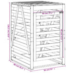Abri pour poubelle sur roulettes marron miel bois massif de pin – Image 10