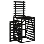 Abri pour poubelle sur roulettes noir bois massif de pin – Image 4