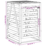 Abri pour poubelle sur roulettes noir bois massif de pin – Image 9
