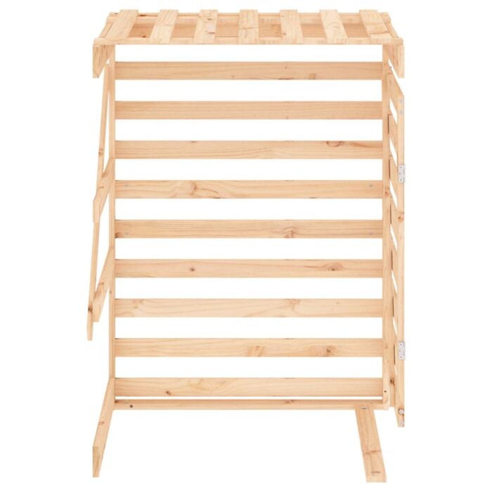 Extension d'abri pour poubelle sur roulettes bois massif pin – Image 5