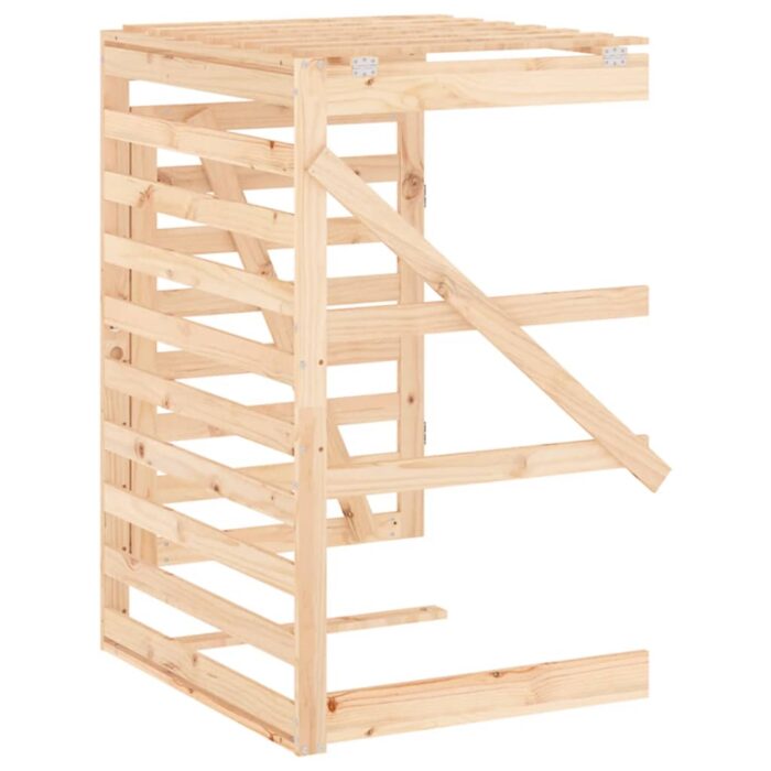 Extension d'abri pour poubelle sur roulettes bois massif pin – Image 6