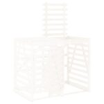 Extension d'abri de poubelle sur roulettes blanc pin massif – Image 3