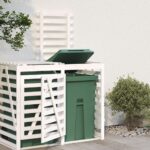 Extension d'abri de poubelle sur roulettes blanc pin massif