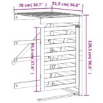 Extension d'abri de poubelle sur roulettes gris bois massif pin – Image 10
