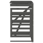 Extension d'abri de poubelle sur roulettes gris bois massif pin – Image 4