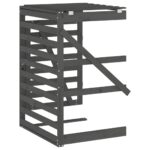Extension d'abri de poubelle sur roulettes gris bois massif pin – Image 6