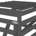 Extension d'abri de poubelle sur roulettes gris bois massif pin – Image 7