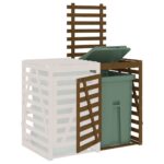 Extension d'abri de poubelle sur roulettes brun miel bois pin – Image 2