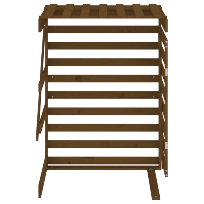 Extension d'abri de poubelle sur roulettes brun miel bois pin – Image 5