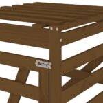 Extension d'abri de poubelle sur roulettes brun miel bois pin – Image 7