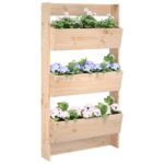 Jardinière murale 3 niveaux 60x18,5x110 cm bois de pin massif