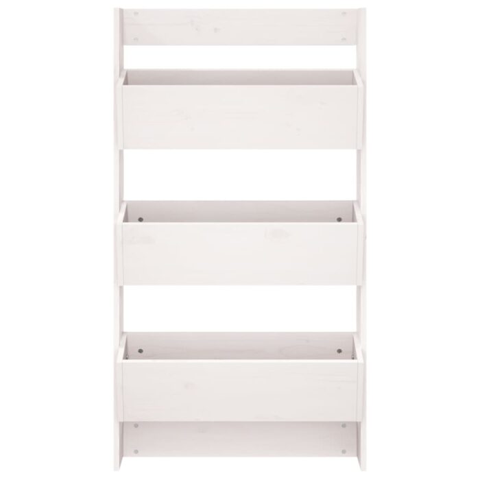 Jardinière murale 3 niveaux 60x18,5x110 cm blanc pin massif – Image 2