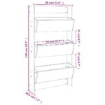 Jardinière murale 3 niveaux 60x18,5x110 cm blanc pin massif – Image 7