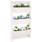 Jardinière murale 3 niveaux 60x18,5x110 cm blanc pin massif