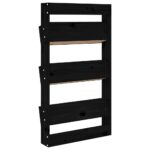 Jardinière murale 3 niveaux 60x18,5x110 cm noir bois pin massif – Image 4