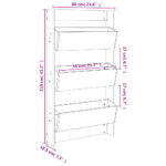 Jardinière murale 3 niveaux 60x18,5x110 cm noir bois pin massif – Image 7
