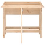 Jardinière avec dessus de table pliable bois de pin massif – Image 2