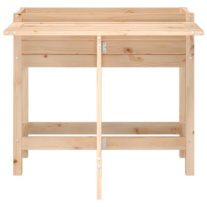 Jardinière avec dessus de table pliable bois de pin massif – Image 2