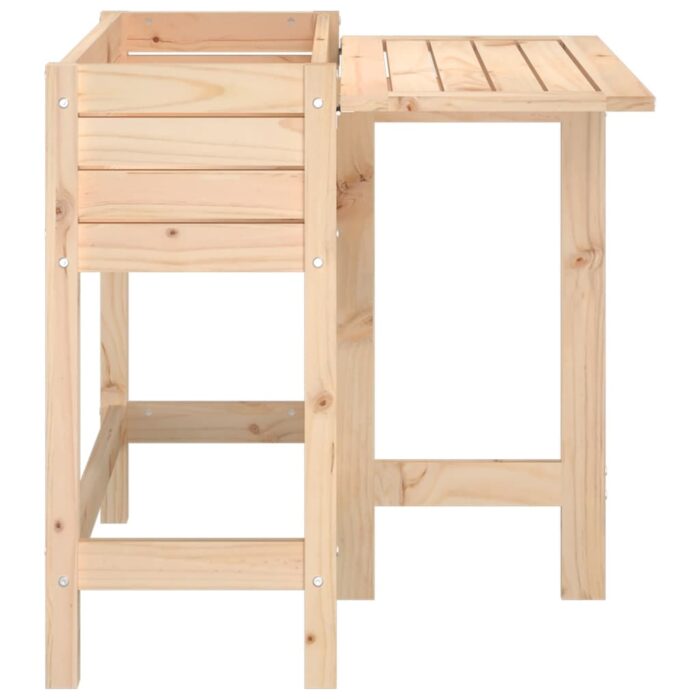Jardinière avec dessus de table pliable bois de pin massif – Image 3