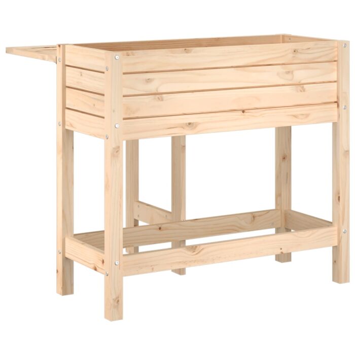 Jardinière avec dessus de table pliable bois de pin massif – Image 4