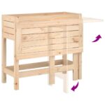 Jardinière avec dessus de table pliable bois de pin massif – Image 5