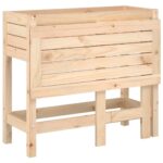 Jardinière avec dessus de table pliable bois de pin massif – Image 6