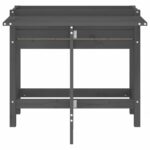 Jardinière de jardin avec dessus pliable gris bois pin massif – Image 2