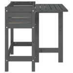 Jardinière de jardin avec dessus pliable gris bois pin massif – Image 3