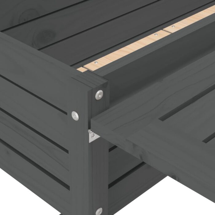 Jardinière de jardin avec dessus pliable gris bois pin massif – Image 7