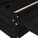 Jardinière de jardin avec dessus pliable noir bois pin massif – Image 7