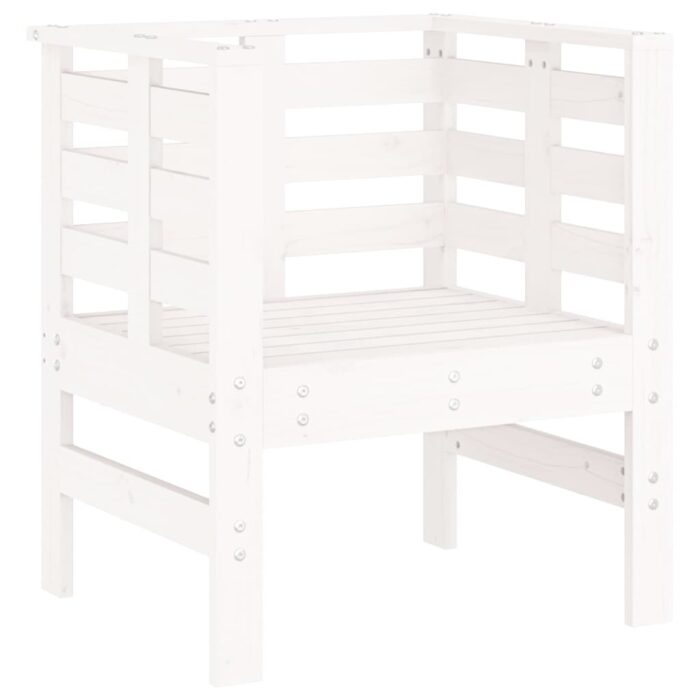 Chaises de jardin lot de 2 blanc 61,5x53x71 cm bois pin massif – Image 2