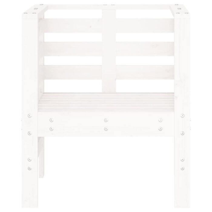 Chaises de jardin lot de 2 blanc 61,5x53x71 cm bois pin massif – Image 3