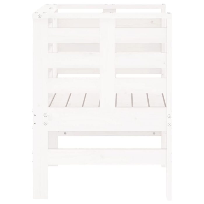Chaises de jardin lot de 2 blanc 61,5x53x71 cm bois pin massif – Image 4