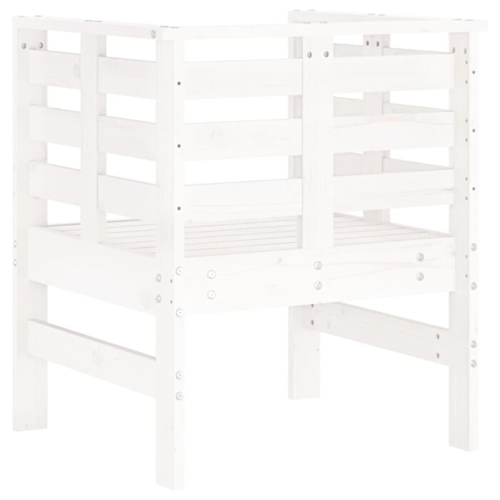 Chaises de jardin lot de 2 blanc 61,5x53x71 cm bois pin massif – Image 5