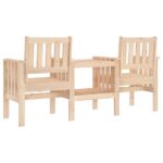 Banc de jardin avec table 2 places bois de pin massif – Image 3
