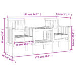Banc de jardin avec table 2 places bois de pin massif – Image 6