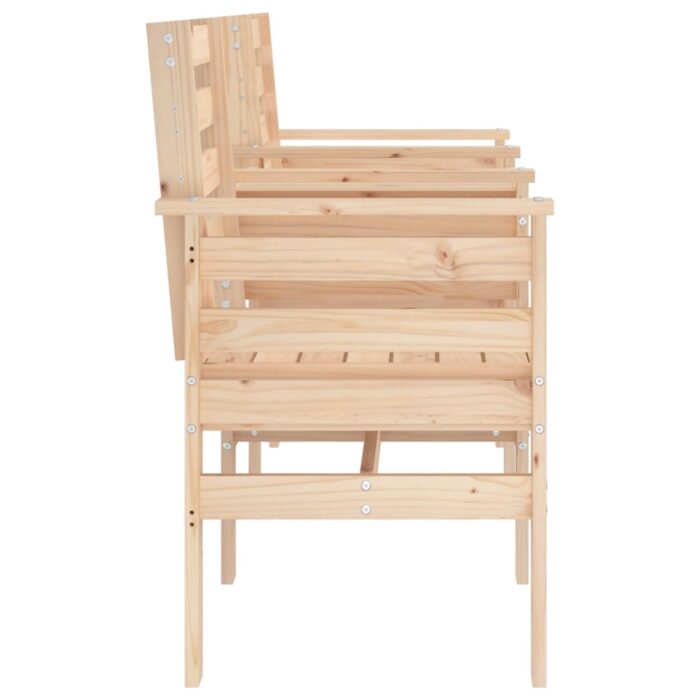 Banc de jardin avec table 2 places bois de pin massif – Image 2