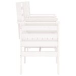 Banc de jardin avec table 2 places blanc bois massif de pin – Image 2