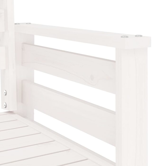 Banc de jardin avec table 2 places blanc bois massif de pin – Image 4
