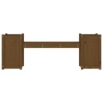 Banc avec jardinières marron miel bois massif de pin – Image 2
