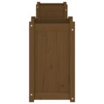 Banc avec jardinières marron miel bois massif de pin – Image 3