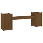 Banc avec jardinières marron miel bois massif de pin – Image 4