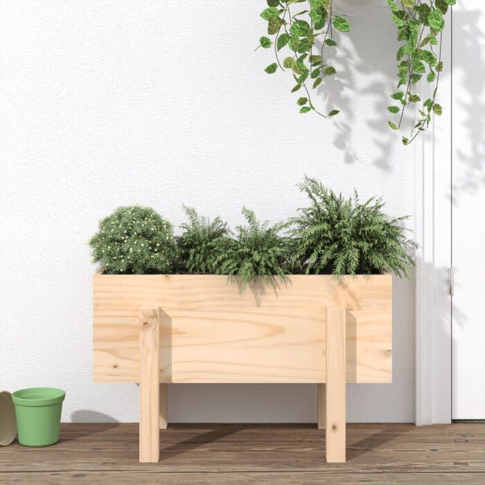 Jardinière 62x30x38 cm bois massif de pin – Image 1