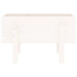 Jardinière blanc 62x30x38 cm bois massif de pin – Image 3